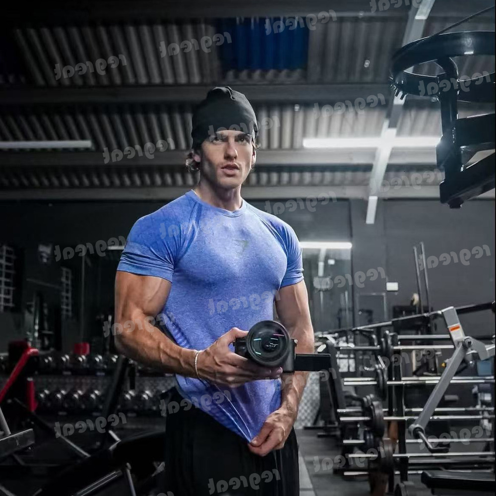 GYM set men devant shirt sharkes mens T-Shirts Gym Clothing Men Round Neck GYM sharkes set men pants Sports Long-Sleeved Run Fitness Vest Casual T s