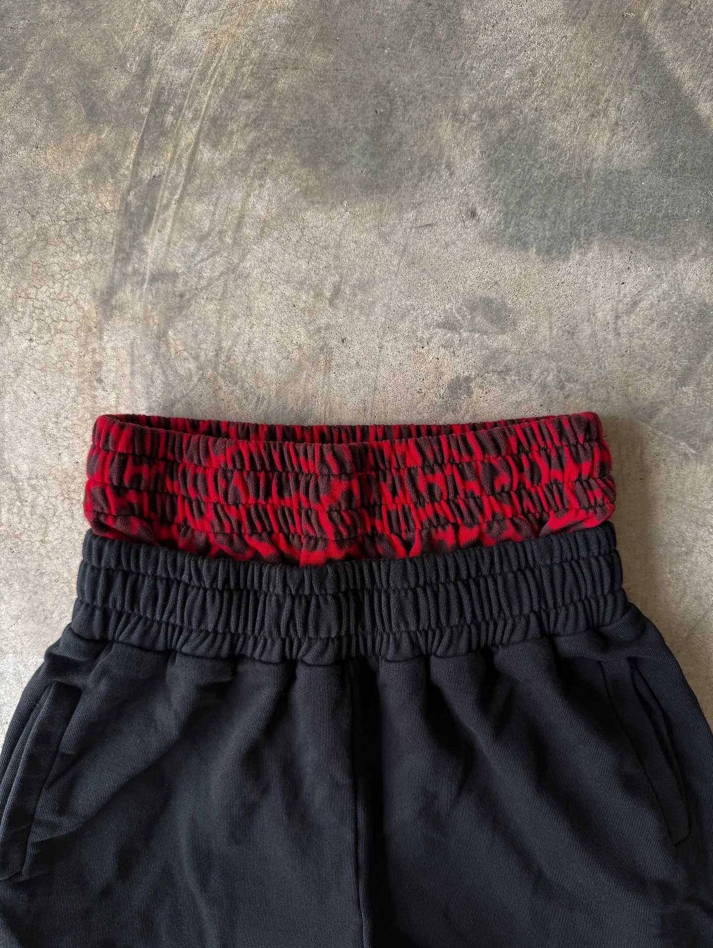 Leopard Retro American Loose Y2K Print Casual Pants Stretch Retro Punk Embroidered Rope Sweatpants Jogging Mens Straight Pants D2609161