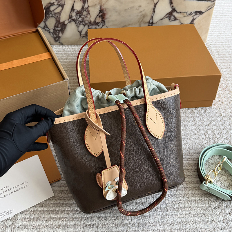 12A Designer Fashionable Women's Mini Tote Basket Bag Retro Hand-held Shopping Bag with Drawstring Inner Bags Crossbody Shoulder Bags