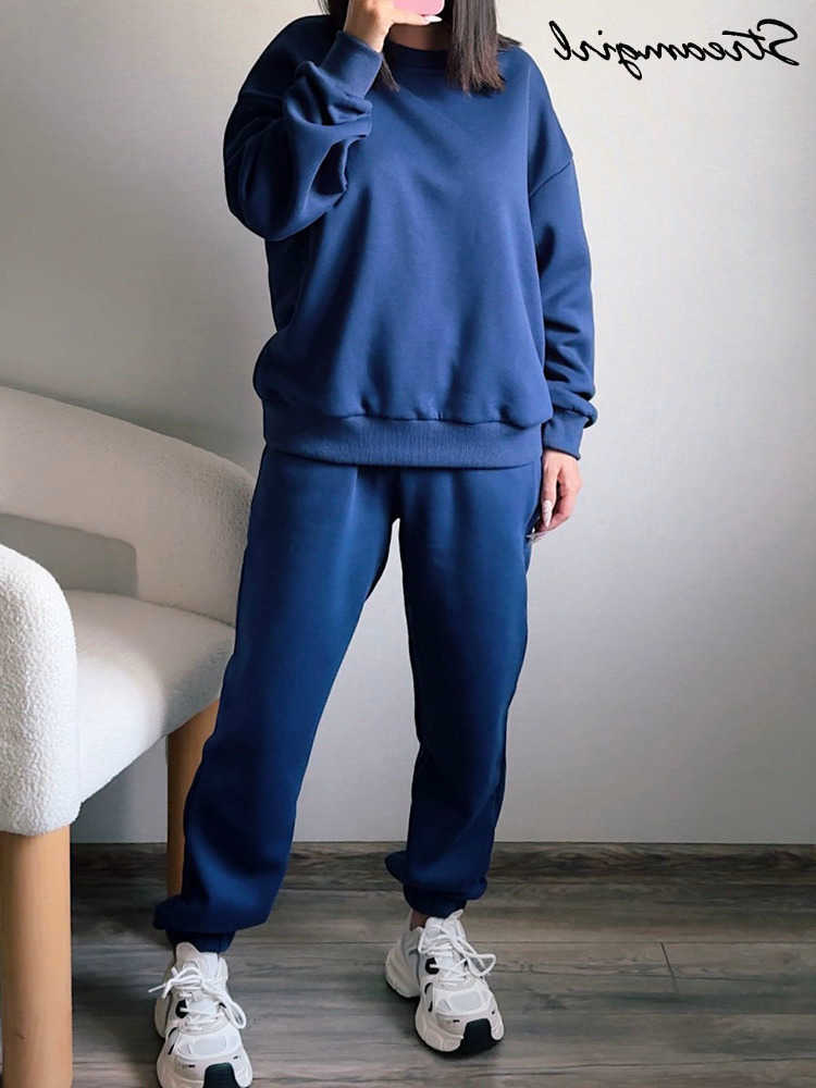 Pants Winter Velvet Tracksuits Sets Women Warm Sweatshirts Pants Sets Female O Neck Casual Flce Suits For Women Velvet Set S2609162M7D