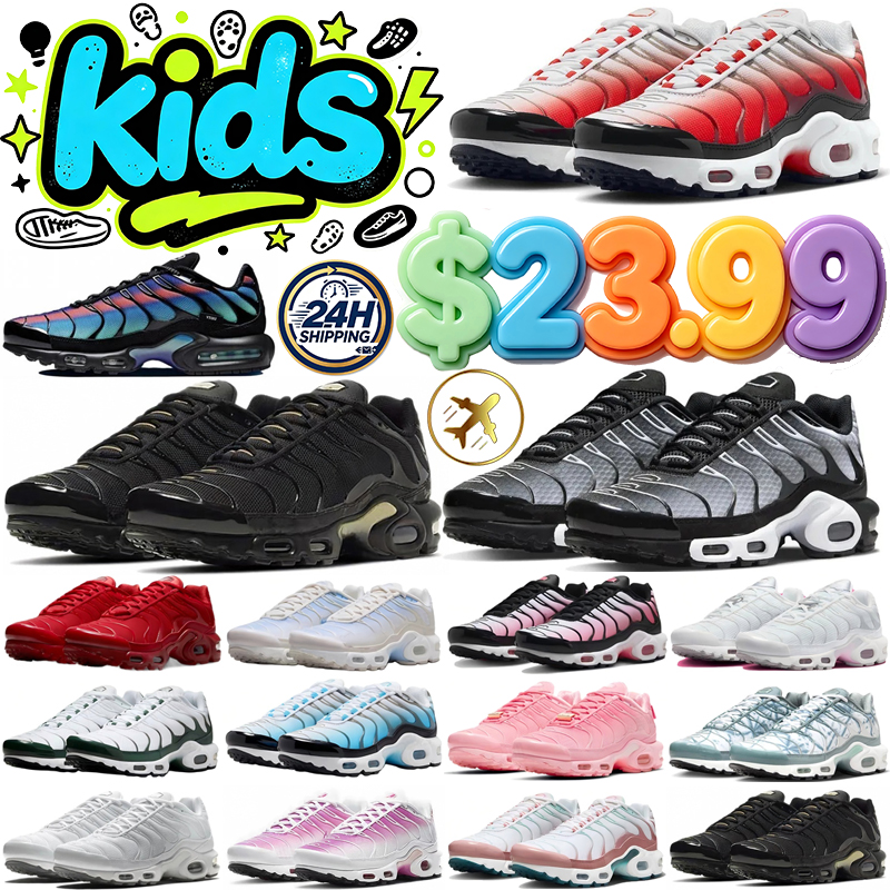Designer Tn Plus 2.0 kids Shoes Toddler Athletic Children Sneaker Triple White Black Gold Red Laser Blue girls boys children Outdoor trainer Sports