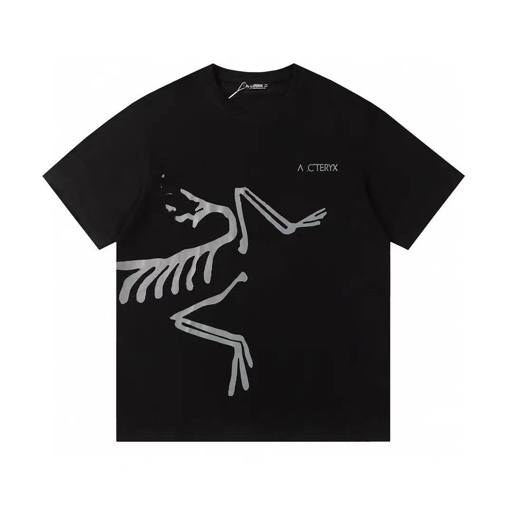 Arcs Shirt Designer Tshitr New Summer Breathable Sweat Wicking Round Neck Ts Bone Bird Print Graphic Tee Casual High Quality Hot Sale Goretex Short