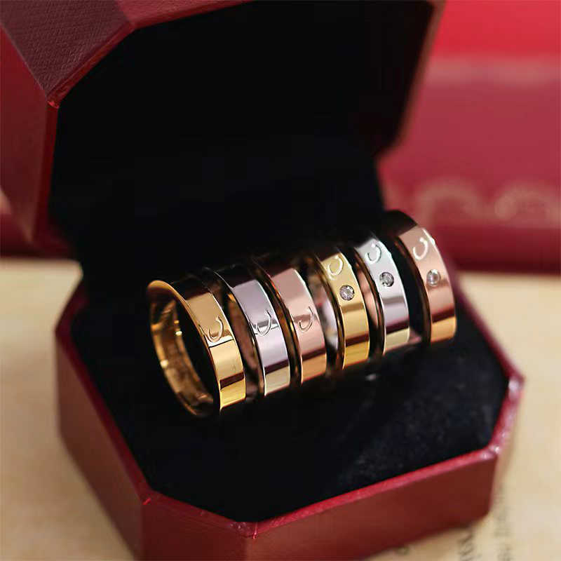 Charm Jewelry Love Signature High band Quality 18K Gold Women's Ring With Box Ring S260916QXHS