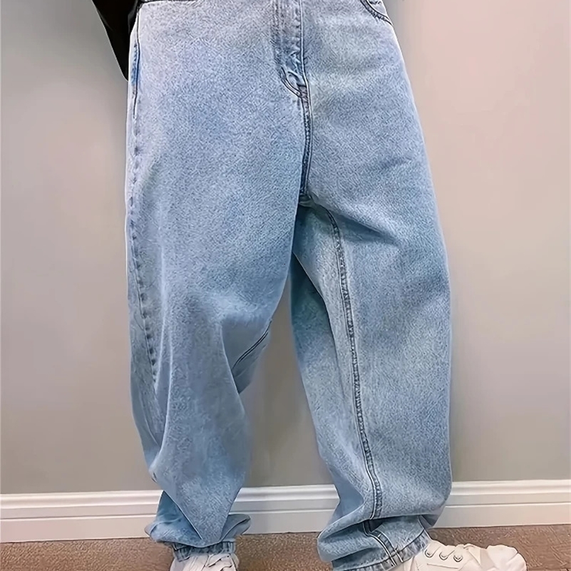 Casual Oversize Baggy Jeans Mens Spring Autumn Straight Loose Light Blue Denim Trousers Streetwear Fashion Wide Leg Pants Y2k 260909ww