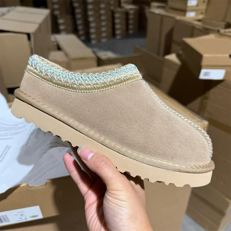 Big Size EU47 Men Tasman Slippers Women Designer Tazz Slipper Clogs Ultra Mini Boot Slides Chestnut Brown Suede Shearling Mules Winter Backless Loaf