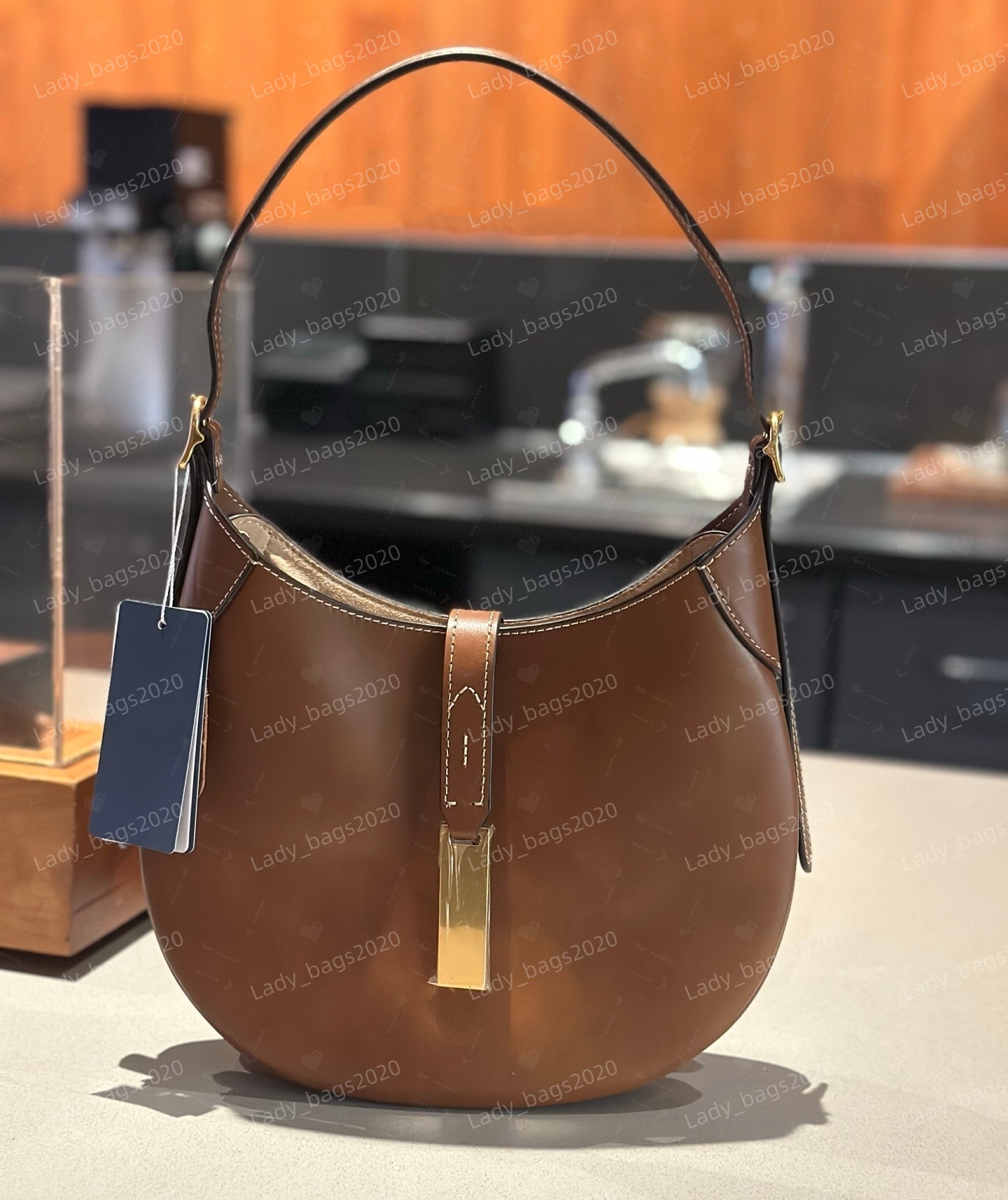 New Polo ID Bag Large Designer Pony Mini Crescent Bag Suede Leather Stitching Coffee Half Moon Clutch Handbags Shoulder Bags Horse Tote Women Purse