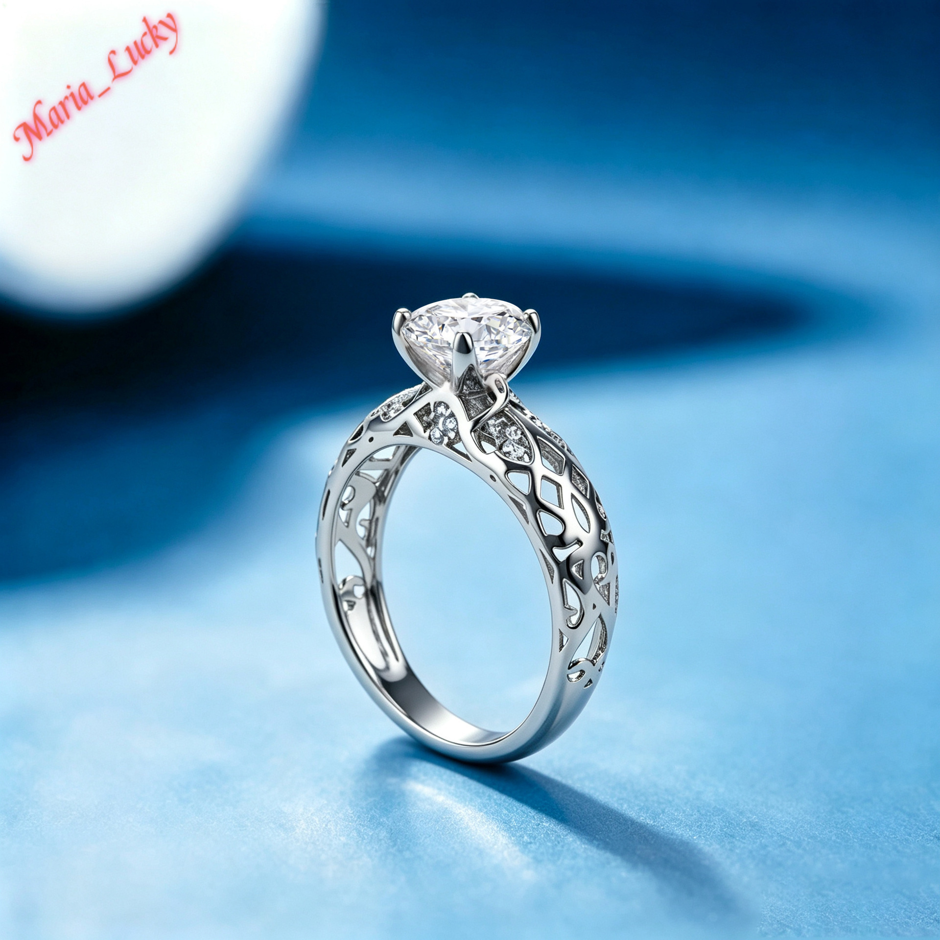 S925 Sterling Silver 1.2CT VVS Moissanite Hollow Solitaire Ring For Women GRA Certified Pass Diamond Tester Brilliant Round Stone Wedding Engagement