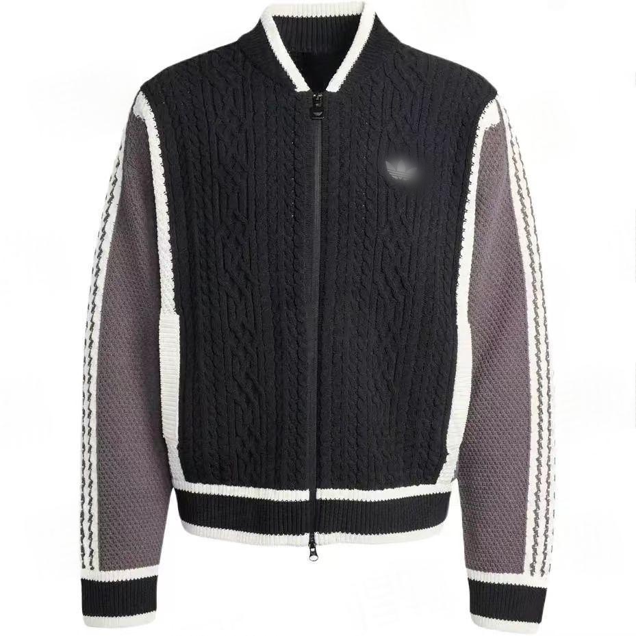 Designer Sweater Men Best selling Clover Patchwork Knit Cardigan New Autumn & Winter Slim fit Style with Embroidery and Color Blocking Trendy and Ve