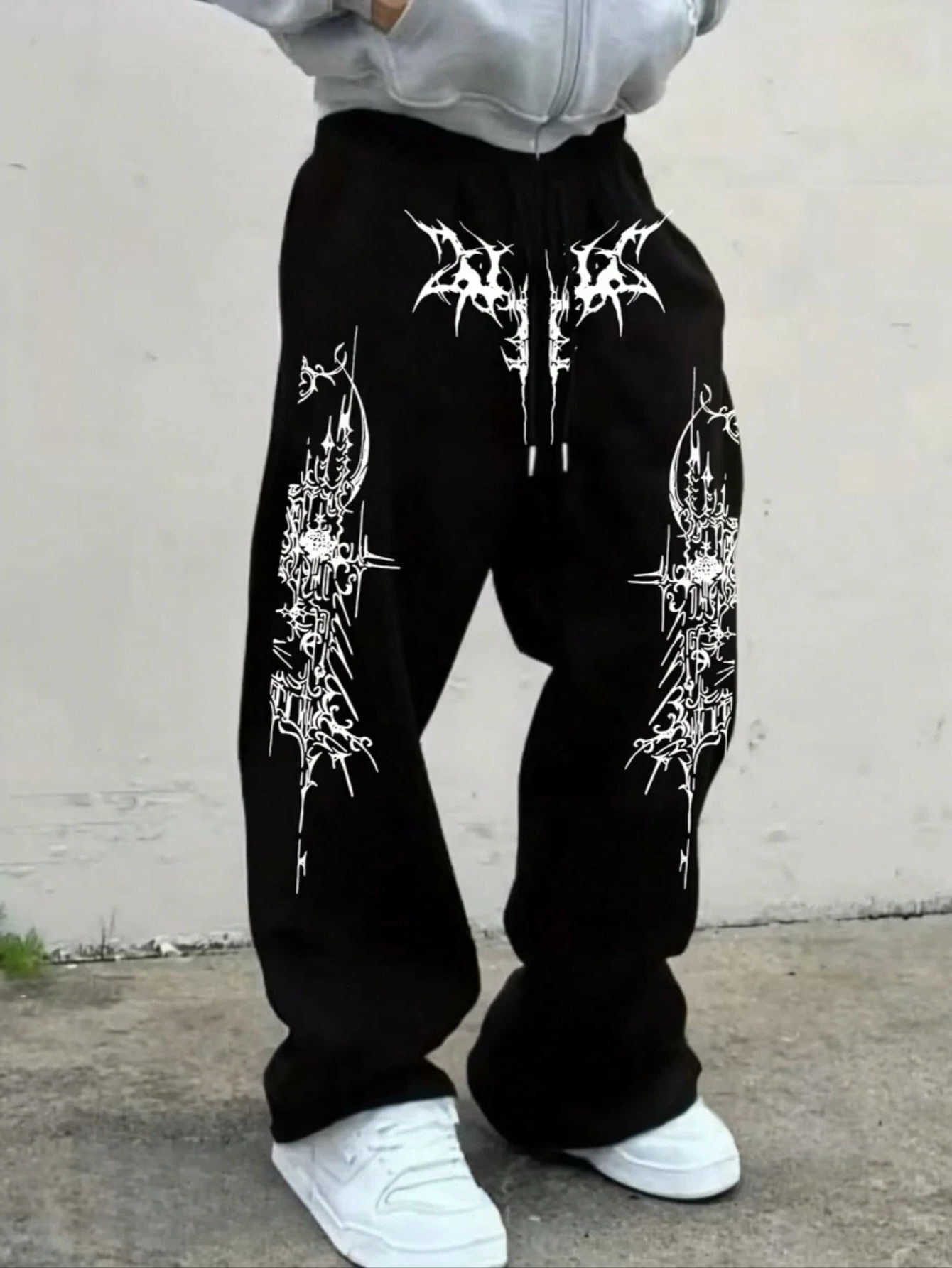Mysterious New Arrivals Y2K Punk Castle Tribal Print Men Women StraightLeg Jogger Long Pants Urban Street Style Casual Trousers D260916