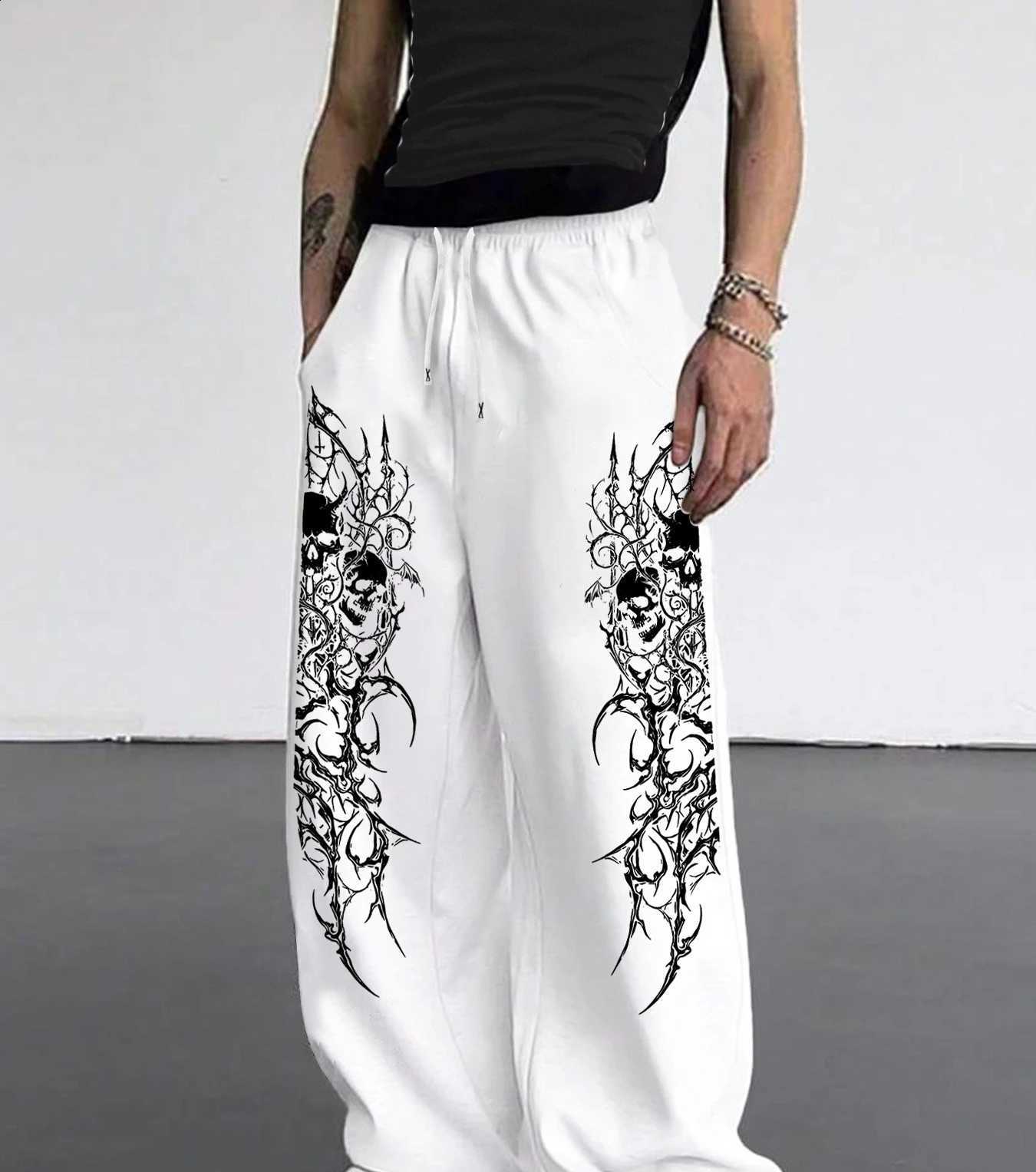 2026 Fashion Products in The Summer of 2026 Gothic Retro Hip-hop Sports Casual Pants Hip-hop Street Wear Loose Pants Large Size D2609161