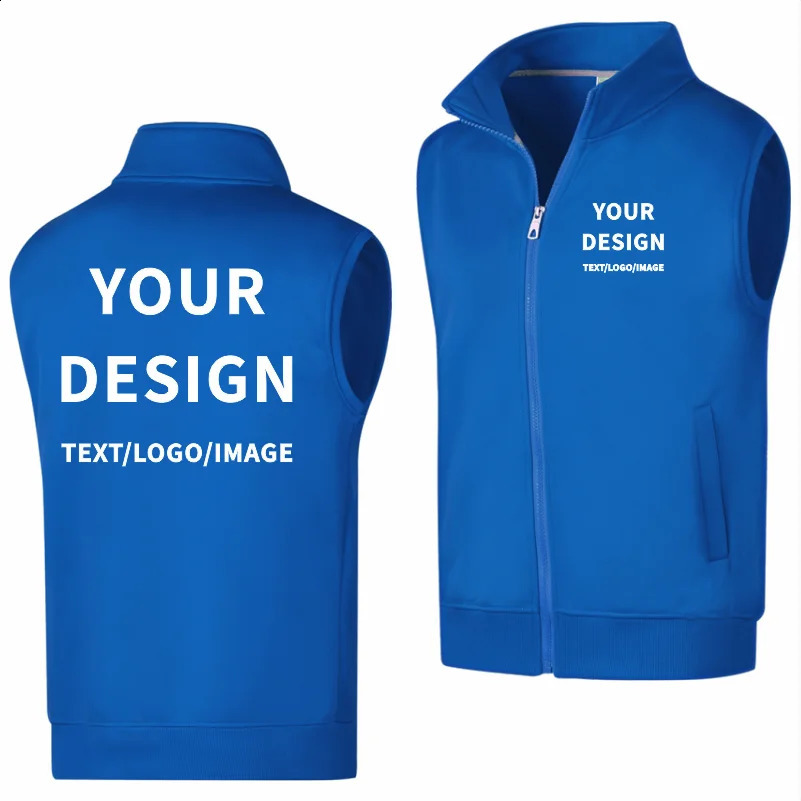 Winter Velvet Warm Vest Custom n Fashionable Solid Color Vest Printing Fleece Vest Embroidery Personalized 260916