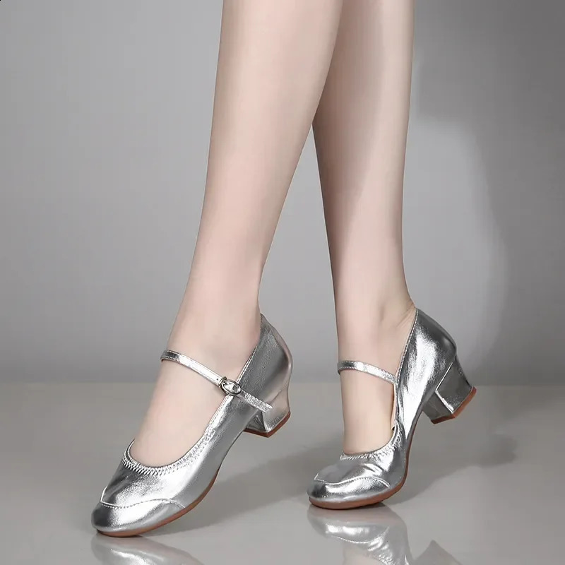 women fashion sweet plus size silver buckle strap ballet dance high heel shoes lady sexy party night club golden heel shoes a314 260916