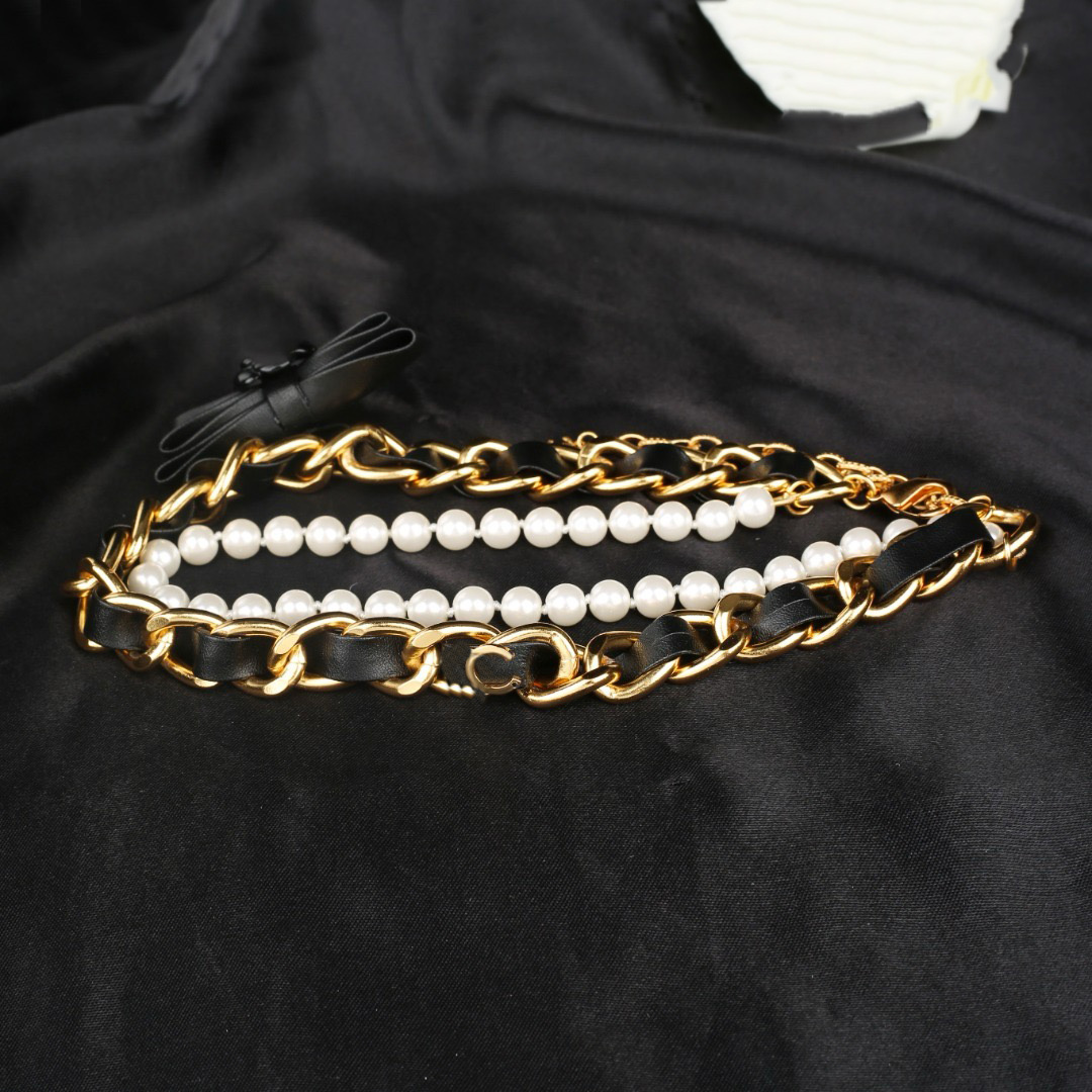 Designer leather Chokers Pendant Necklace C High Quality Luxury Letter Style with Diamonds Pearls Fashionable Gift for Women CC fgjhh54df