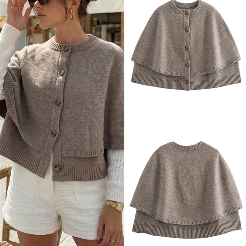 HH Women Vintage Bat Sleeve Knitted Cardigan Single Breasted ONeck Short Solid Loose Sweater 2026 Autumn Street Warm Chic Top 260915