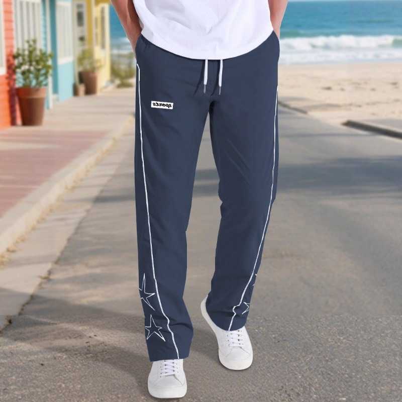 Star New High Street Embroidered Pants Men's American Sports and Casual Trousers D260916
