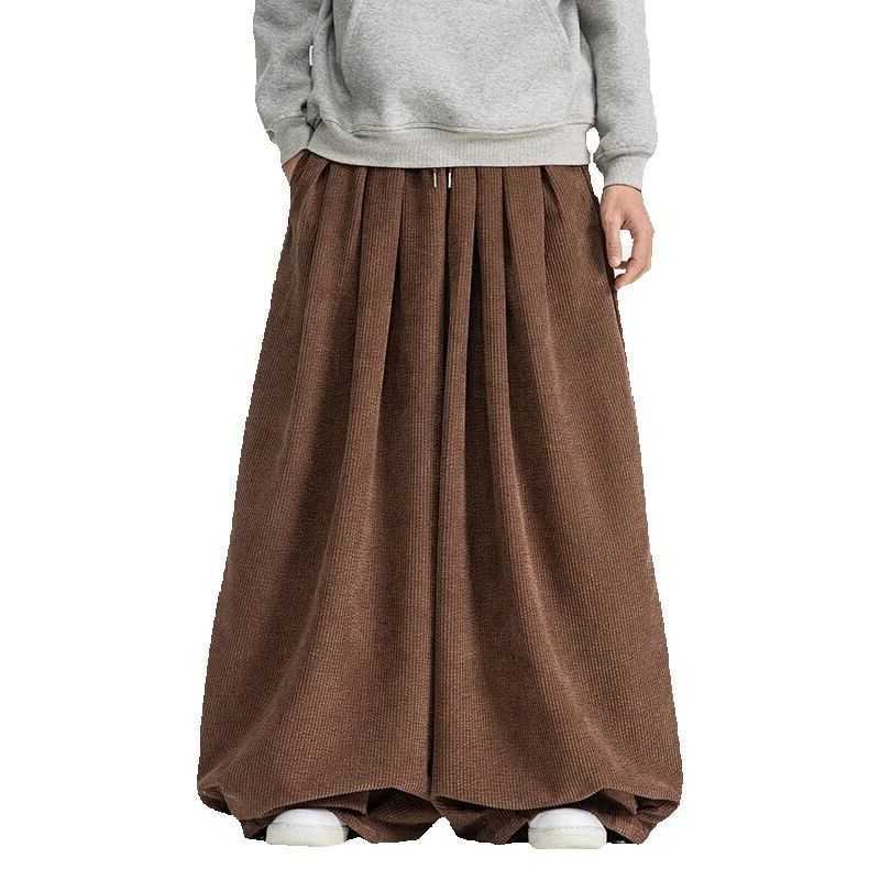Men's Autumn 2025 Wide Spring Leg Pants Solid Color Fashion Loose Casual Trousers Streetwear Harem Pants Men Harajuku Sweatpants D260916