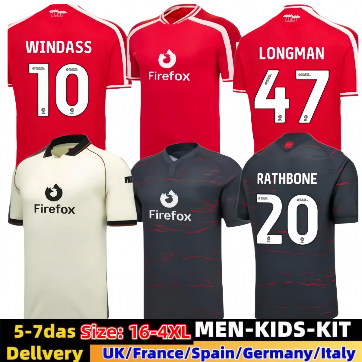 wrexham 26 27 jersey 3xl 4xl Soccer Jerseys 2026 2027 WINDASS MOORE BATHBONE O'BRIEN SMITH BROADHEAD home away third football shirt MEN kids ki