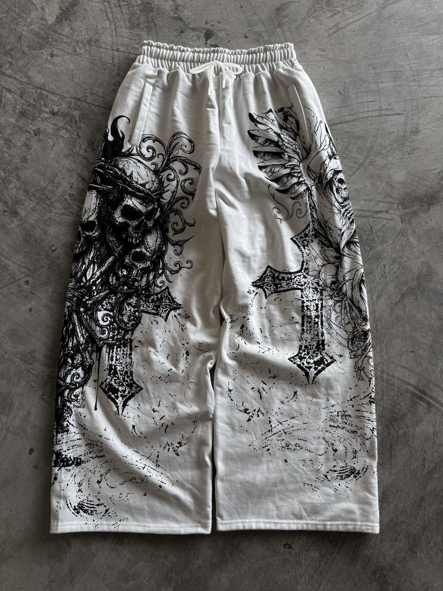 Retro 2026 Y2K Casual Summer Pants Gothic Direct Spray Floor Pants Oversized Unisex Streetwear Fashion Men's/ Pants D260916