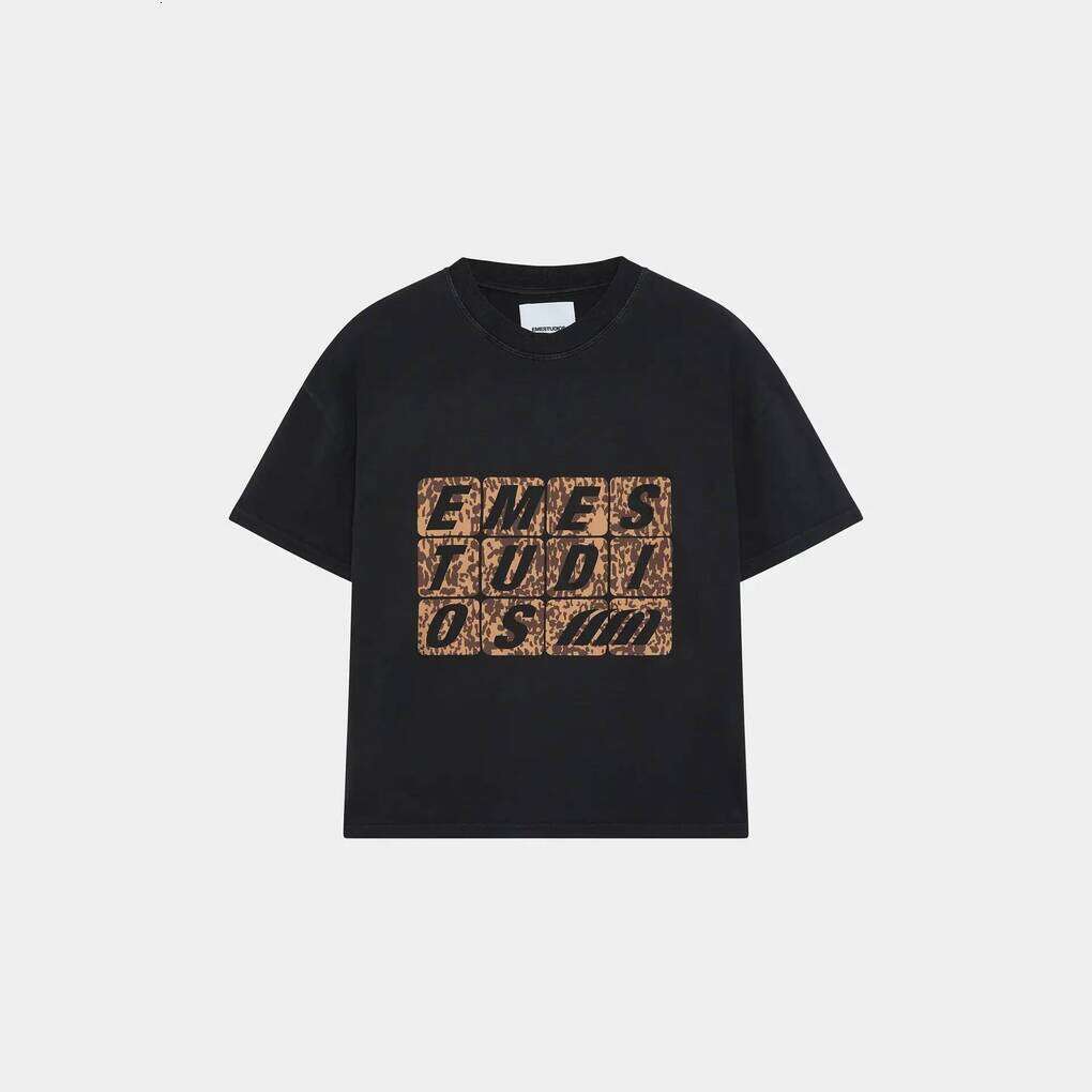 EME Studios Shirt Women's Mens T Shirts EME Print Pearl Oversized Tee High Street Fashion Men's Casual Loose T Shirt Quality Cotton Short