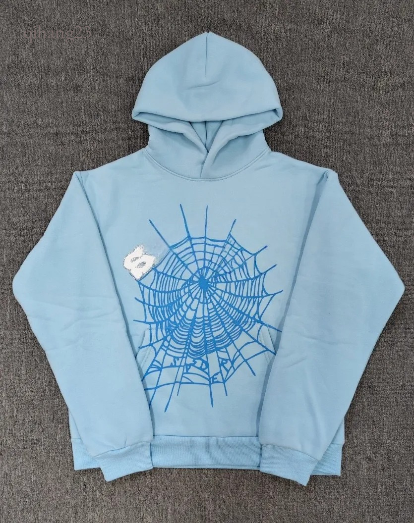 Spyder Tracksuit Men Designer Rhinestone Spider Hoodie Women Heavy Weight Cobweb Pullover Letter Print Young Thug Sweatshirt With Skull Print Spder