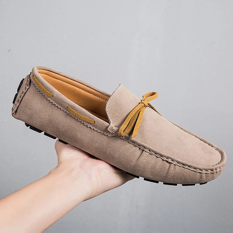 Plus Size Handmade Beanie Shoes for Couples Trendyy British Style Casual 45 Slip-On Driving Large Size Plus Fat 47 Suede Leather Shoes 48 260915