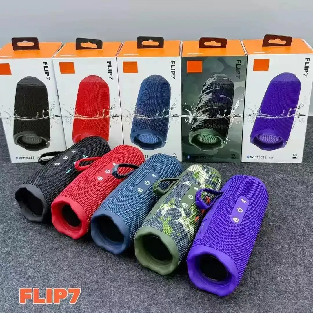 Flip 7 Speaker Metal Logo powerful sound and deep bass,Flip 6 portable speaker IPX7 waterproof +Dustproof can be used for home and outdoor speaker