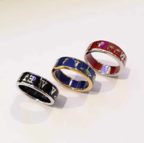 Band Plain Ring Color Letter Sweet Cool Style Women Couple And wedding Best Friend Party Festival High Class Ring Solid S2609167DQM
