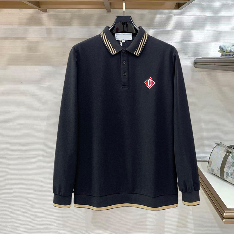 Mens Classic Polo Shirts Designer Embroidered Long Sleeve Lapel t Shirt Spring Autumn Business Formal Polos Top