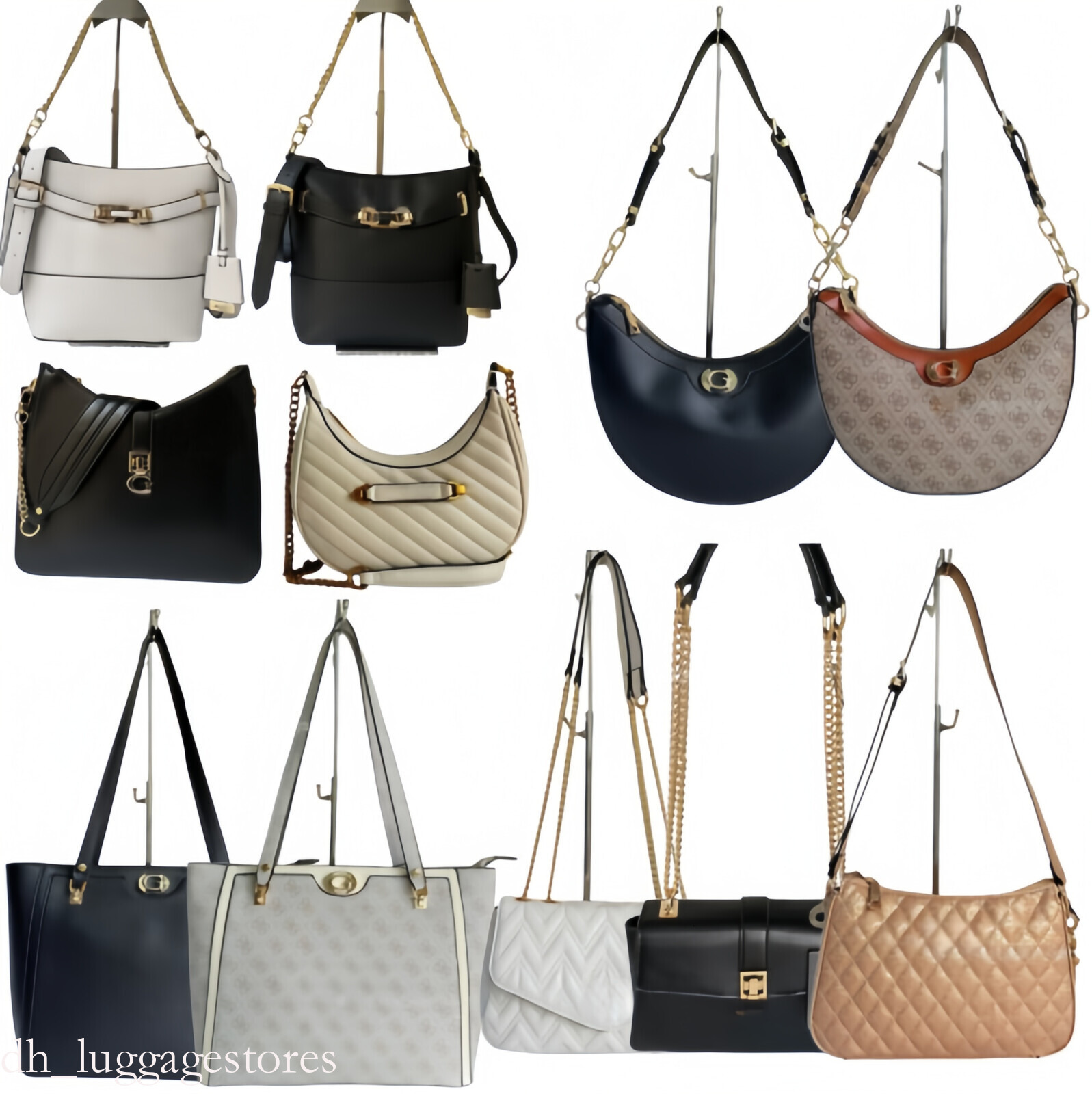 2026 gueses bag New Arrival High Quality Chain Handle Handbag Printed Lightweight Shopping Tote LargeCapacity Shoulder Bag European and American Sty