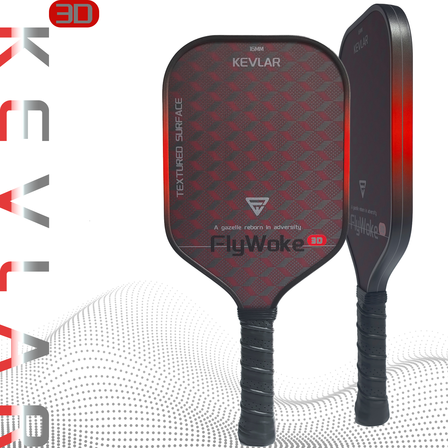 FlyWoke 3D Texture Kevlar Carbon Fiber Pickleball Paddle with Cloth Matte Finish Offensive Control-oriented Design J260916