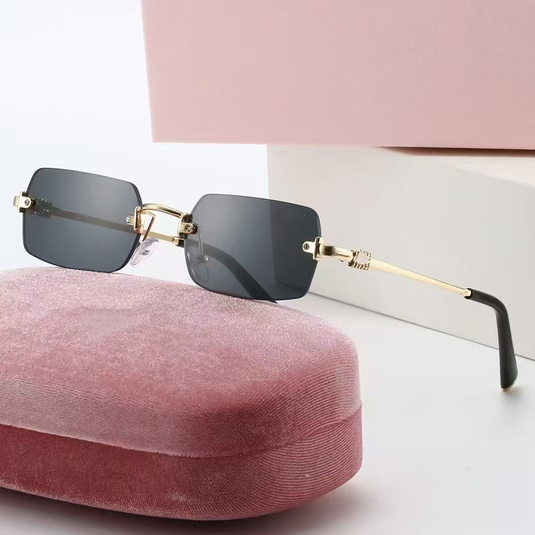 Luxury Rimless Square Sunglasses Women Fashion Brand Punk Gradient Sun Glasses Vintage Trendy Small Frame Eyewear UV400