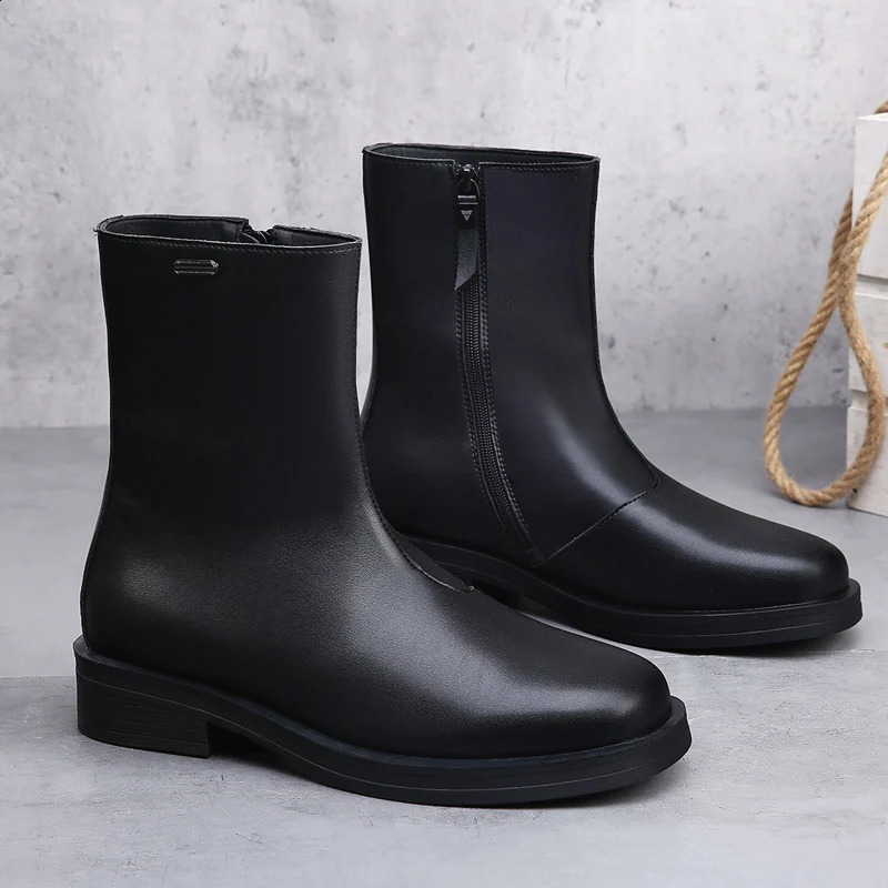 Stylish Knee High Platform Motorcycle Boots Chunky Heels Punk Botas Rock Leather Men Top Shoes Fashion Male Ankle 260916