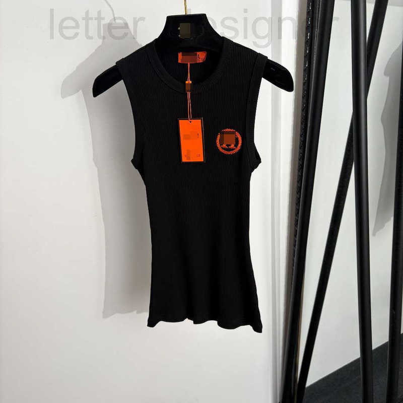 Designer Women's Tanks & Camis High-end Elegant Women's New Style Simple Casual H Embroidered Letter Ribbed Slim Fit Pure Cotton Vest
