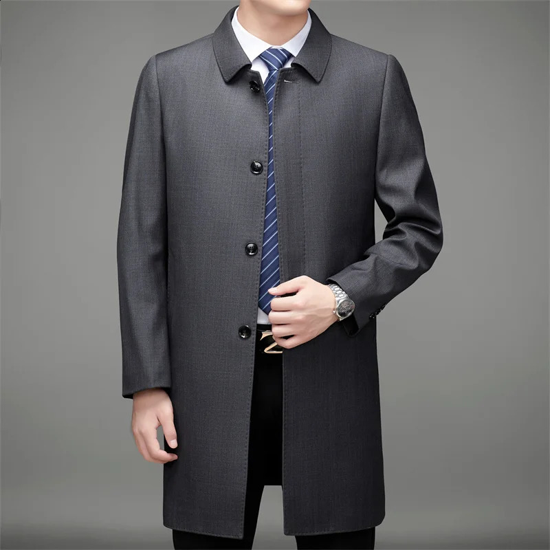 spring Long style coat Men Business male Trench Coat Men's Casual Windbreakers Male Good Quality Jackets men size M-4XL 260916