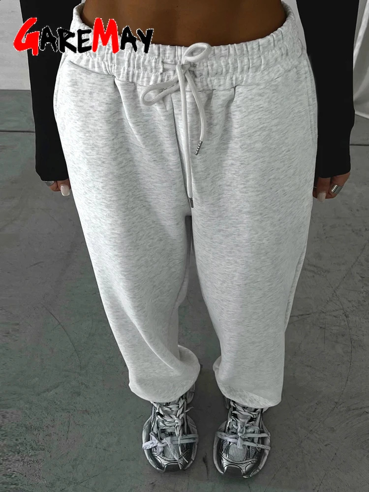Autumn Women's Gray Sports Pants with Elastic 80% Cotton Jogging Vintage Classic Brown Sweatpants for Women 260916