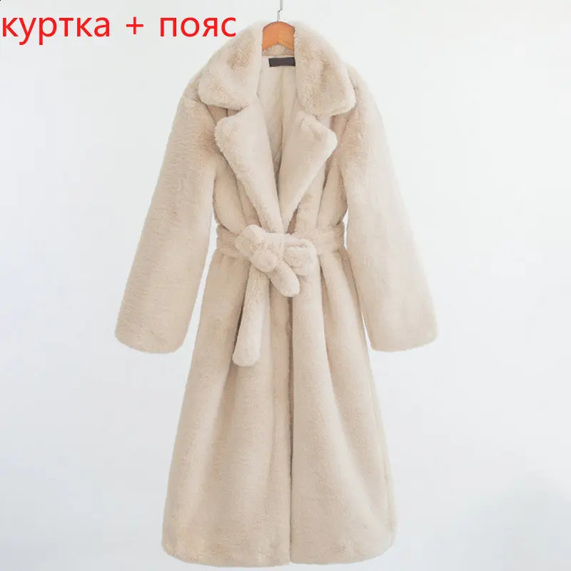 Ladies Faux Leather Long Coats Femme Pockets Soft Mink Fur Women Trendy Street Style Loose Short Outwear Winter 260915