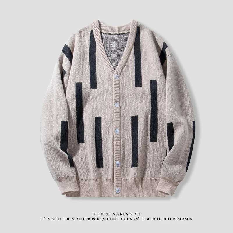 Japanese Couple Retro Loose Cardigan Knitwear Men's Coat Spring and Autumn Trendy Brand Casual for Men Q260915