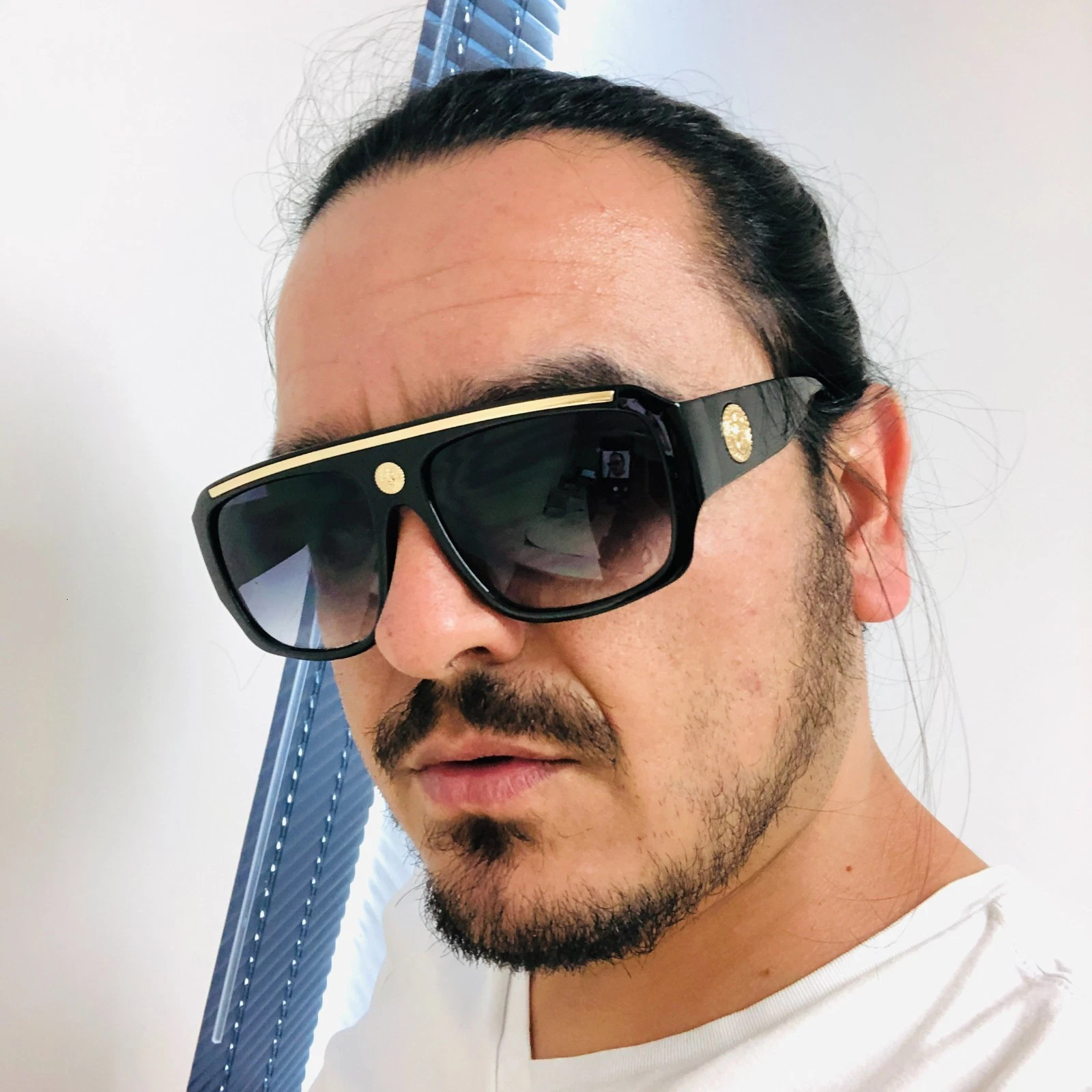 European and American Style Single Bridge Pilot 2026 New Retro Large Frame Sunglasses Fashionable Head Ins Trend