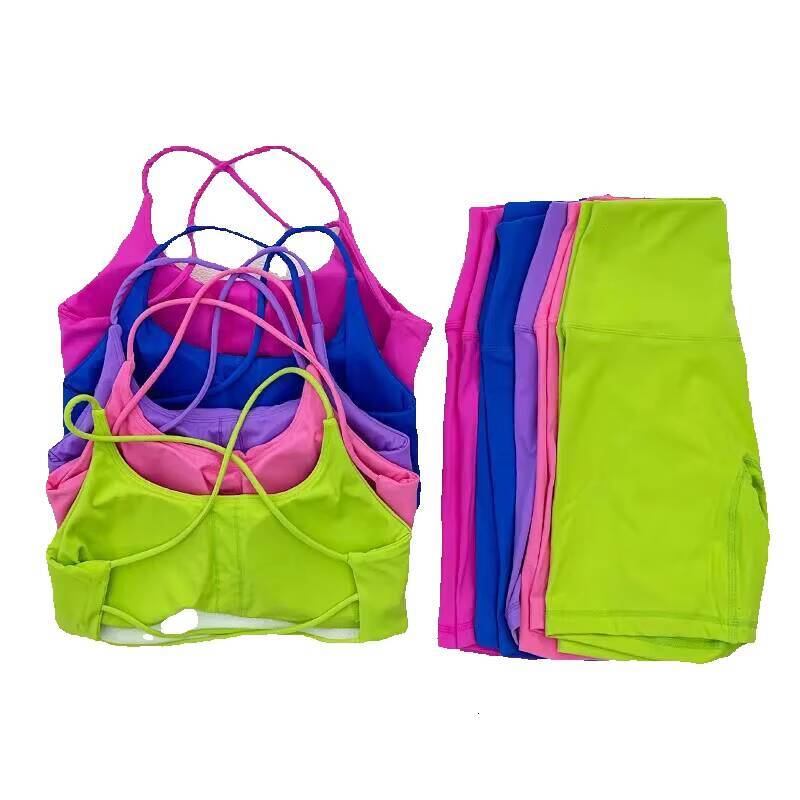 2026 outdoor New Ctenkevet Two Piece Womens Set Chest Crossover Yoga Clothes Female Gym Bandeau Sports Bra Suits Sport Outfit For Woman 250516 Free