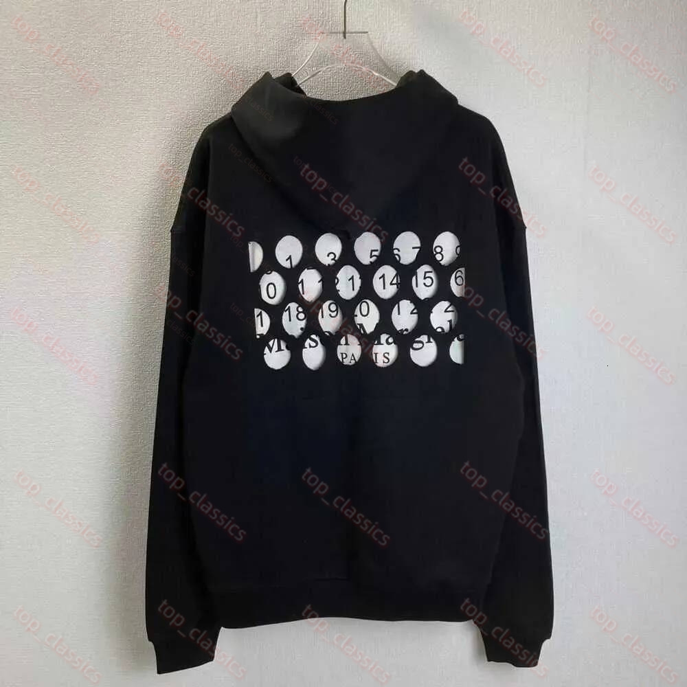 Designer Masion Margellia Hoodie Digital Pattern Round Neck High Street Hip Hop Luxury Brand Mens Maison Mahara Hoodie Soft Fabric Clothing Streetwe
