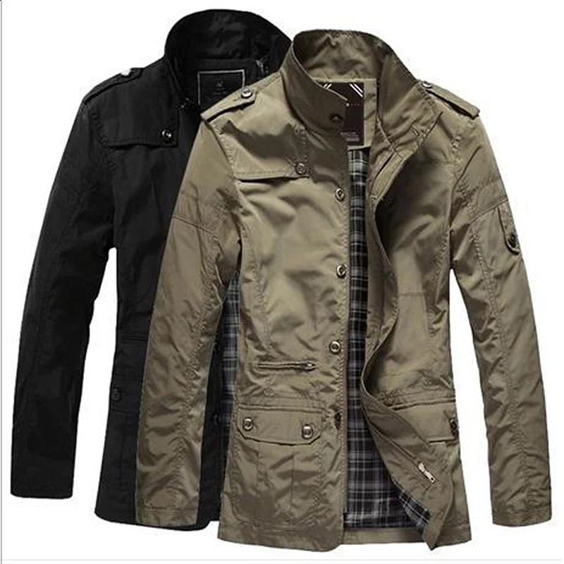 Spring and Autumn Men's Jacket Thin Large Size Men's Jacket in the Long trench coat Windbreaker Business Casual Top 260916