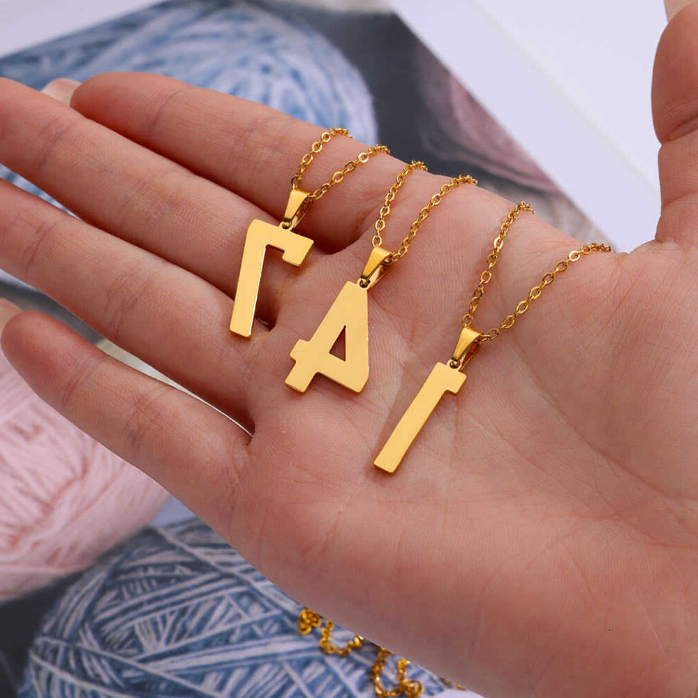 Pendant Necklaces Digital for Women Gold Color Figure Number Necklace Clavicle Chain Premium Stainless Steel Jewelry collarT260916