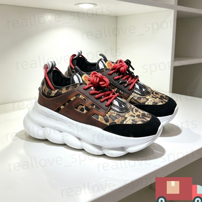 2026 Designer Italy Casual Running Shoes Top Quality Chain Reaction Wild Jewels Chain Link Trainer Casual Shoes Sneakers EUR 36-45 M1