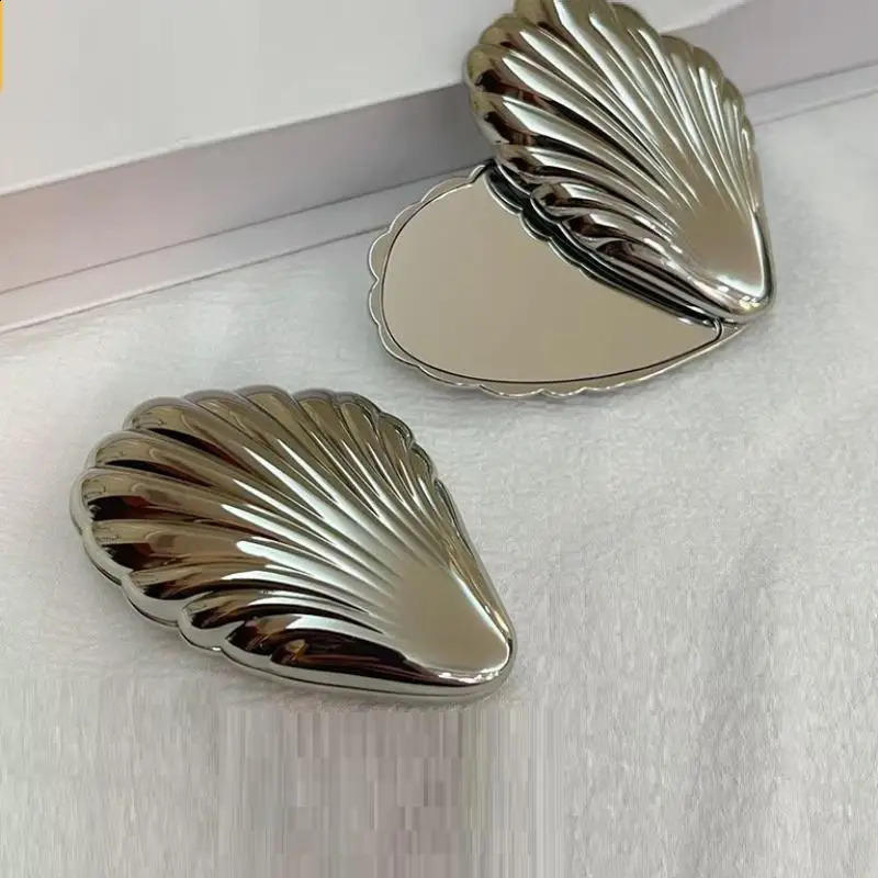 Foldable Makeup Mirror Metal Mini Seashells Shape Not Fragile And Portable Travel Double-Sided Compact Mirror Suitable For Bag 260916
