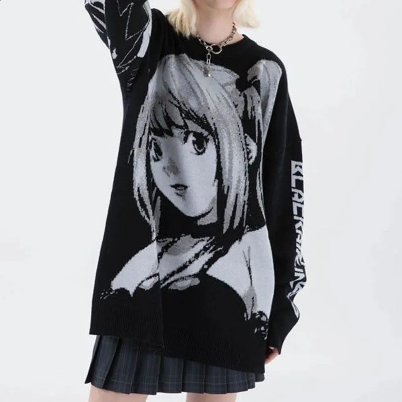 Women Hip Hop Streetwear Harajuku Sweater Vintage Japanese Style Anime Girl Knitted Cotton Pullover Sweaters Female Clothes 260916