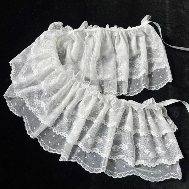 2026 Korean Ins Unique Lace Layered Gauze Skirts Lace Trim A-Line Short Cloth Mini Waist Skirts Harajuku Girl's White Skirts Y2K 260916