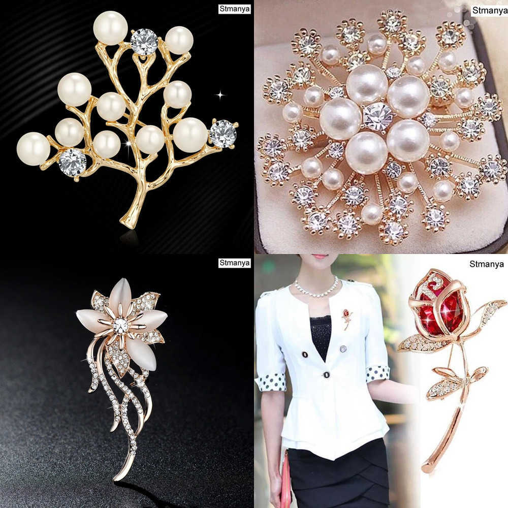 alloy New fashion High-quality Round new pearl Rhinestone brooch women's elegant clothing Shawl Scarf Buckle pins jewelry H1051 J260915