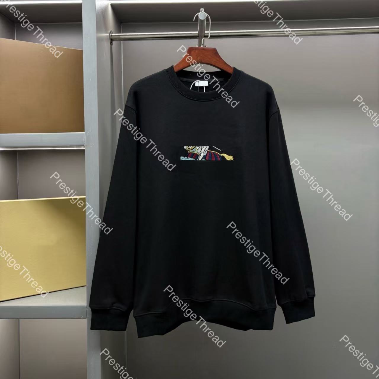 Colorful Equestrian Knight Logo Cotton Crewneck Sweatshirt Designer Men's Hoodies & Sweatshirts Couple Outfits