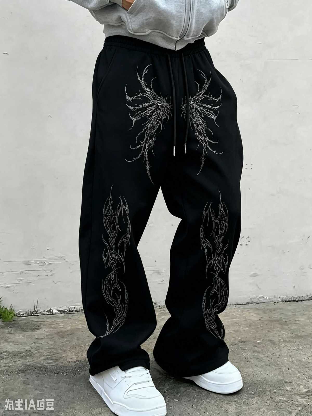 for 2026 Pants Gothic Men's Summer New Y2K Printed Men's and Women's Running Pants Rock Straight Leg Pants Street Casual D260916