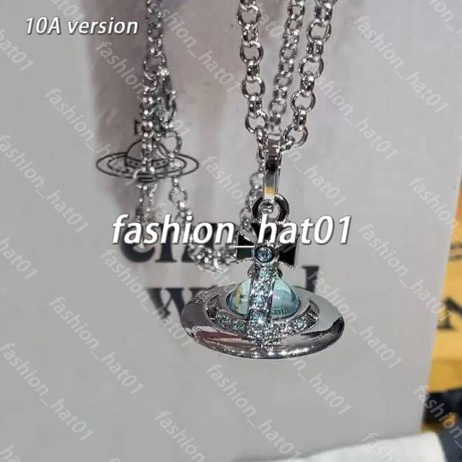 2026 AAA hot sales Designer Vivienes Highquality Queen Mother Mediumsized Threedimensional Glass Bead Planet Necklace Unisex Punkstyl Viviane Neckla